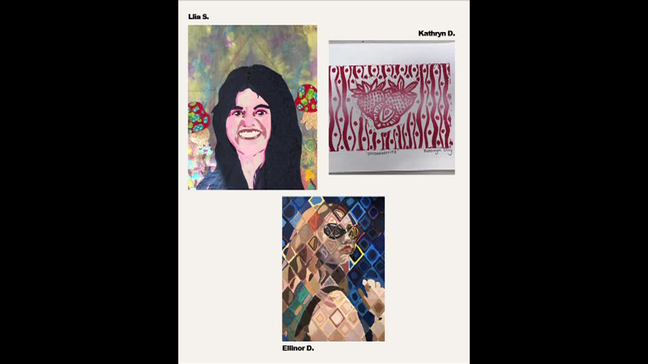 Examples of student artwork.