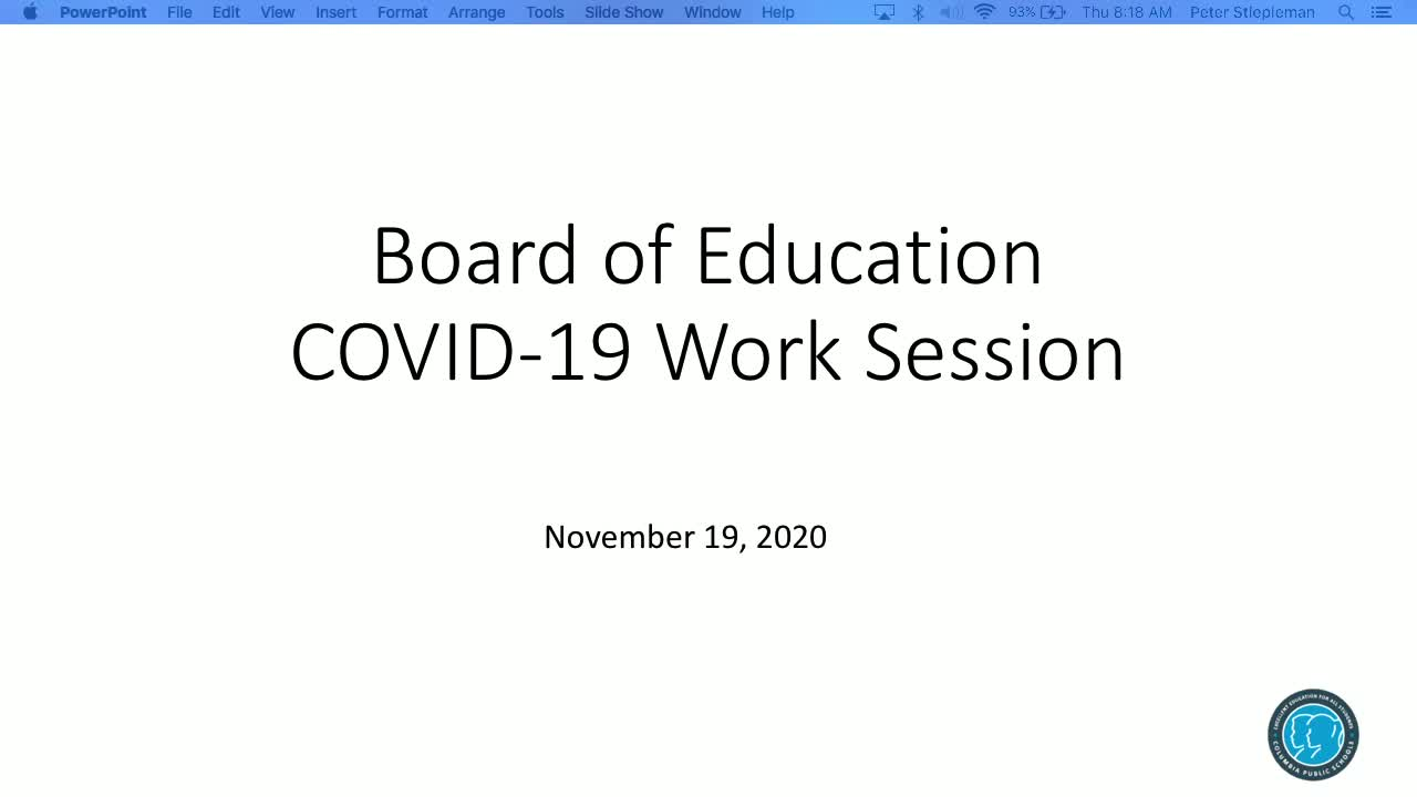 Thumbnail image for Board of Education Work Session COVID-19 Pandemic Update 11/19/2020