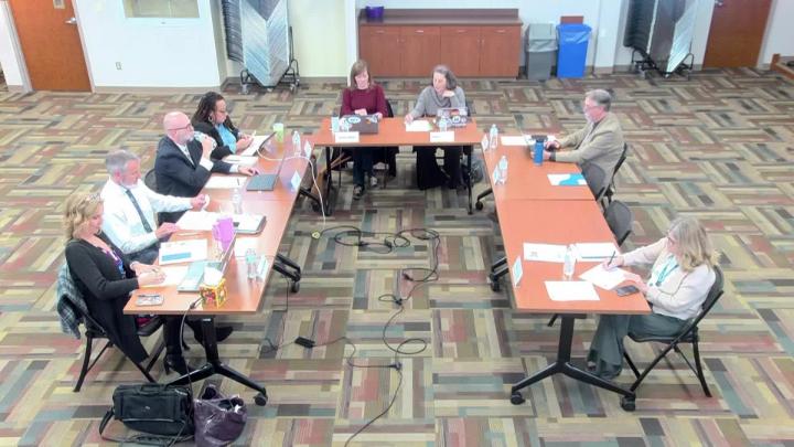 CPS Finance Committee Members in a U-shaped set up at their March 2, 2026, meeting.