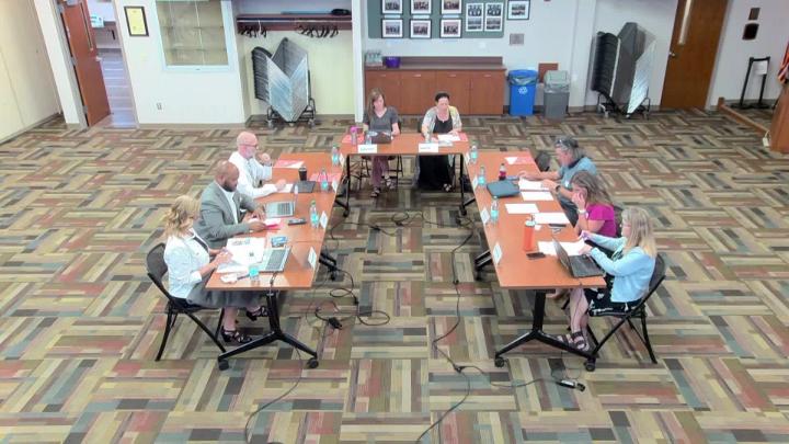 CPS Finance Committee Members in a U-shaped set up at their May 4, 2026, meeting.