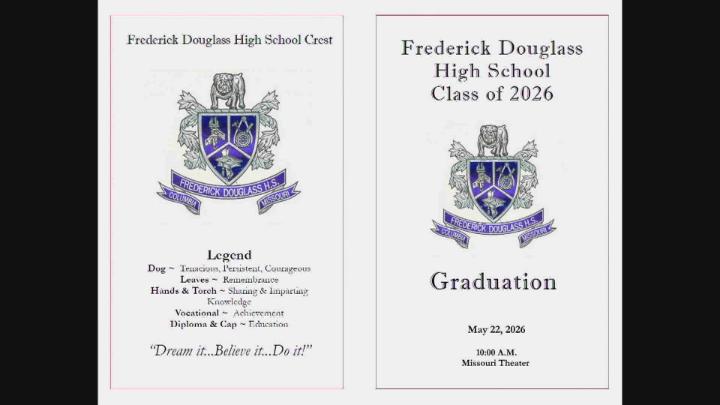 Douglass High School Graduation program cover, including the DHS crest.