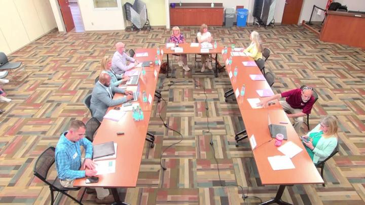 CPS Long-Range Facilities Planning Committee Members in a U-shaped set up at their May 26, 2026, meeting.