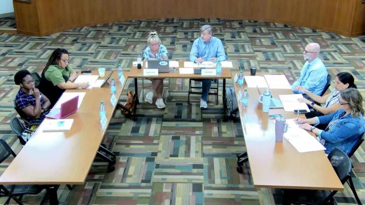 CPS Policy Committee Members in a U-shaped set up at their June 22, 2026, meeting.